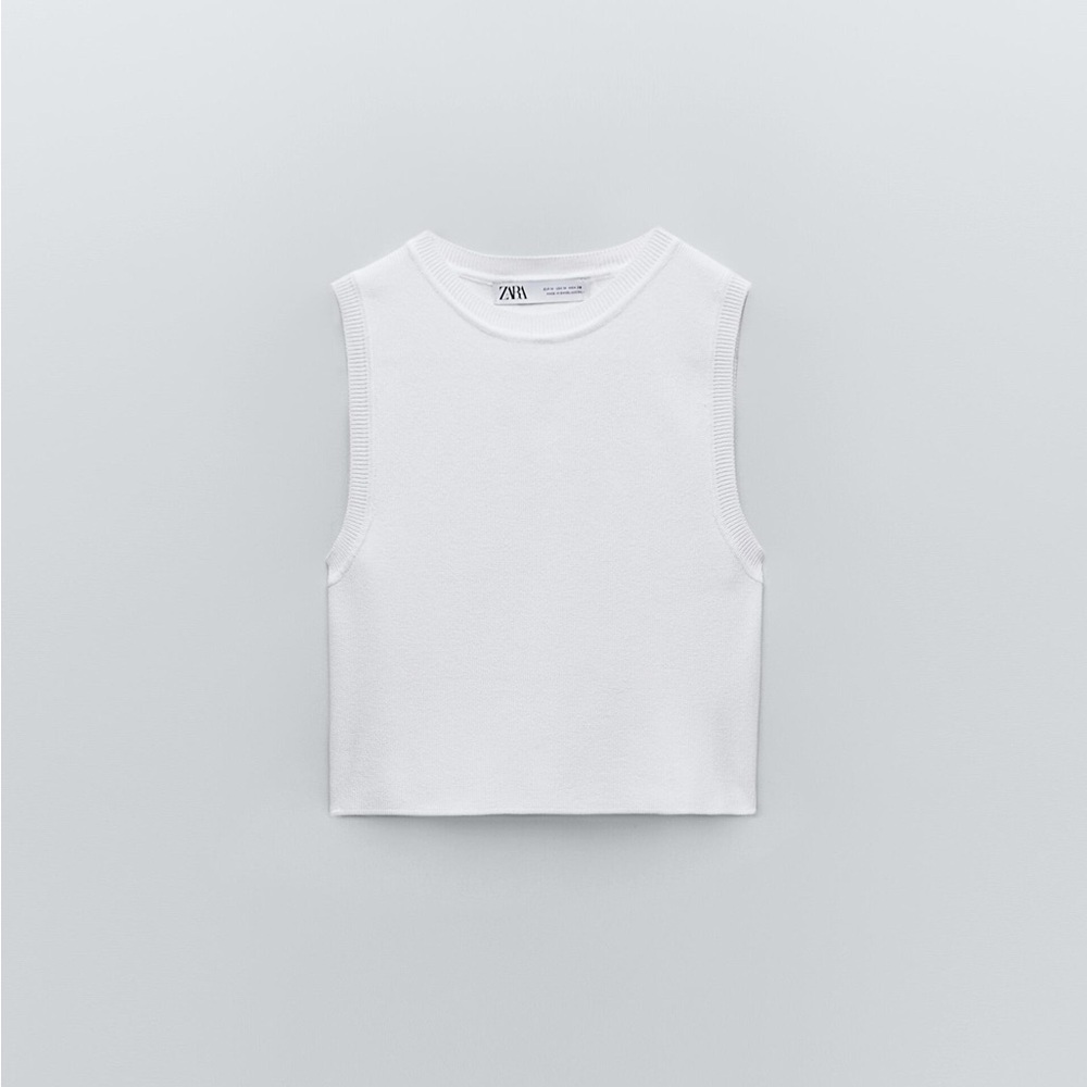 Zara White knit Tank Top